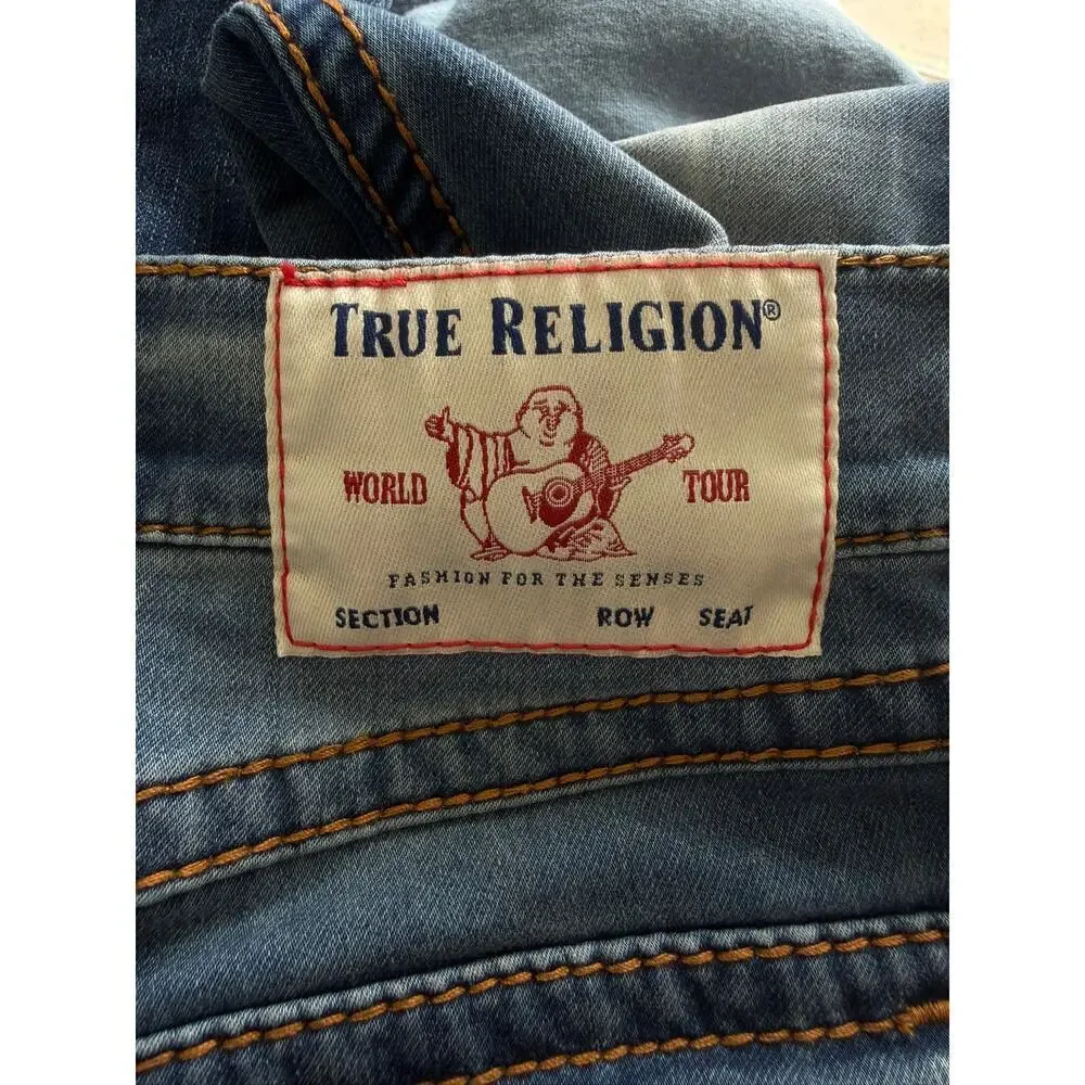 True Religion Ricky Big T Flap Pocket Jeans Size 33 NEW Desert Sand Clean